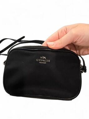 Coach black Nylon Double Zip Crossbody Camera Bag Pouch